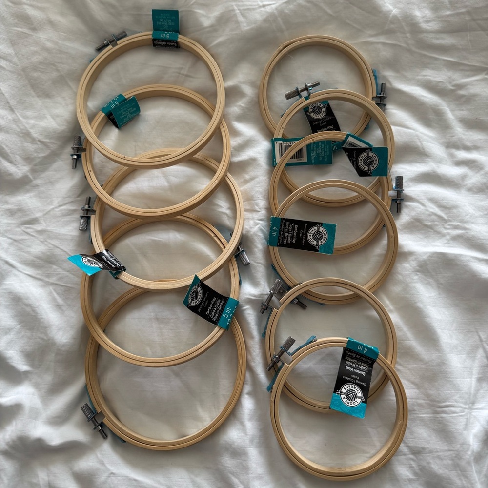 Lot of Bamboo Embroidery Hoops 🪡